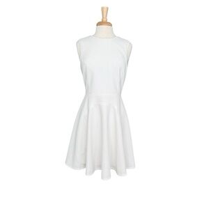 Rebecca Taylor Women's White Seersucker Mini  Dress Size 10